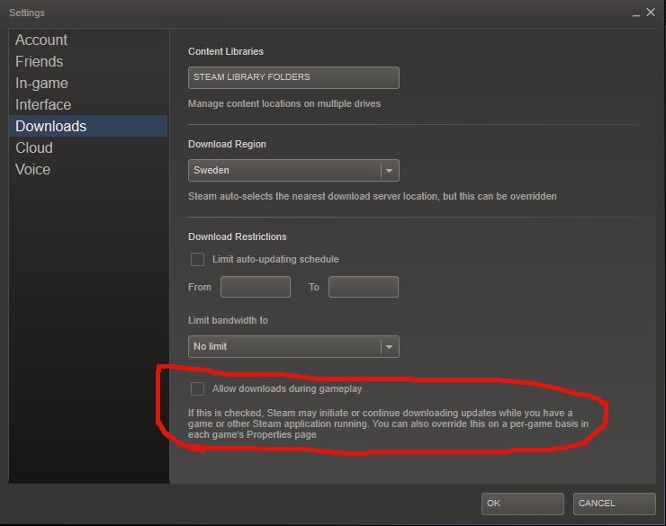 Settings - Downloads - Allow downloads during gameplay